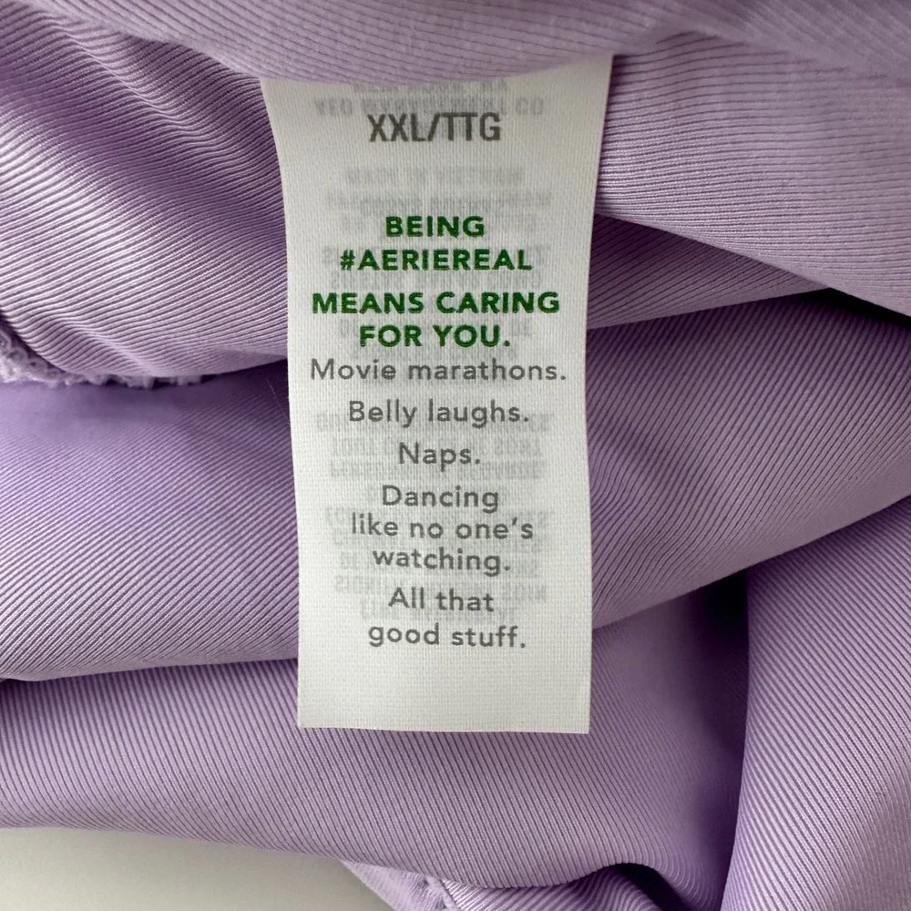 NWOT Aerie Crinkle Scoop Full Coverage One Piece‎ Swimsuit Lilac Purple XXL